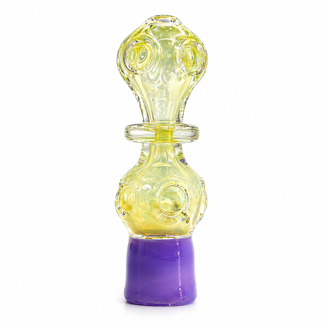 3.5" Fumed Dimpled Double Bubble Glass One Hitter