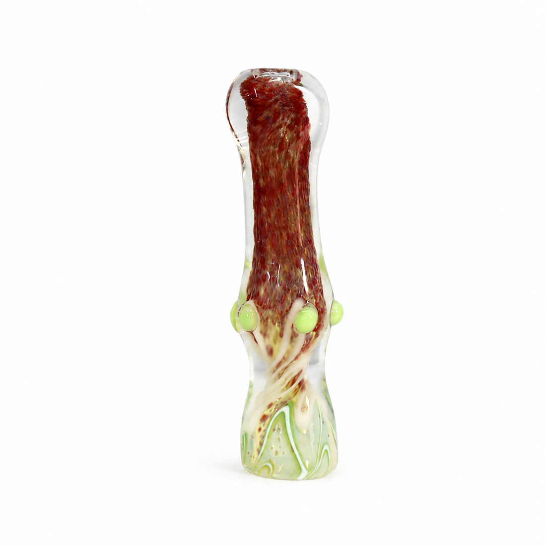 3.5" Frit & Lattice Swirl Glass One Hitter Chillum