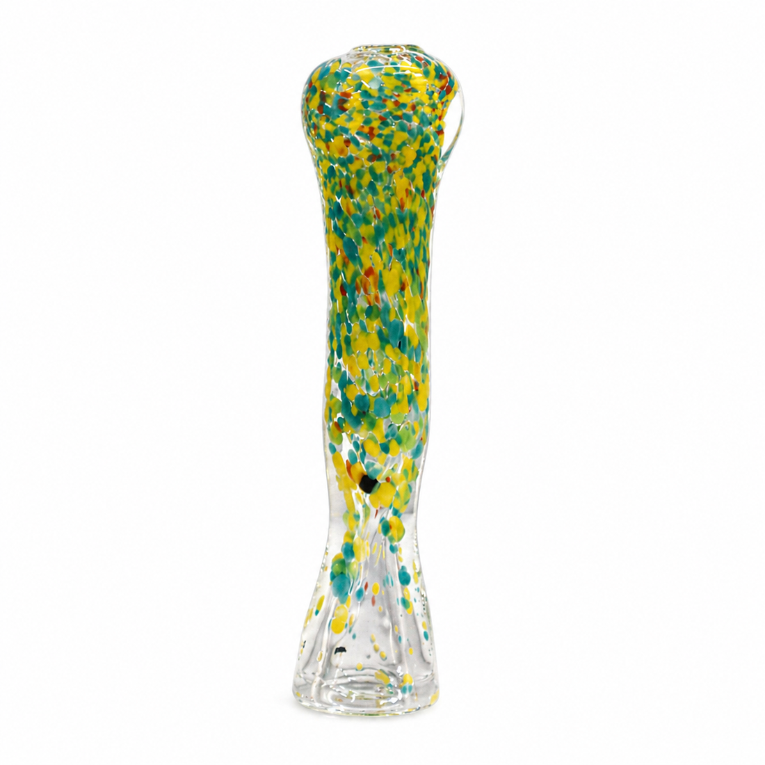 3.5" Dense Multi-Color Speckled Frit Glass One Hitter Chillum