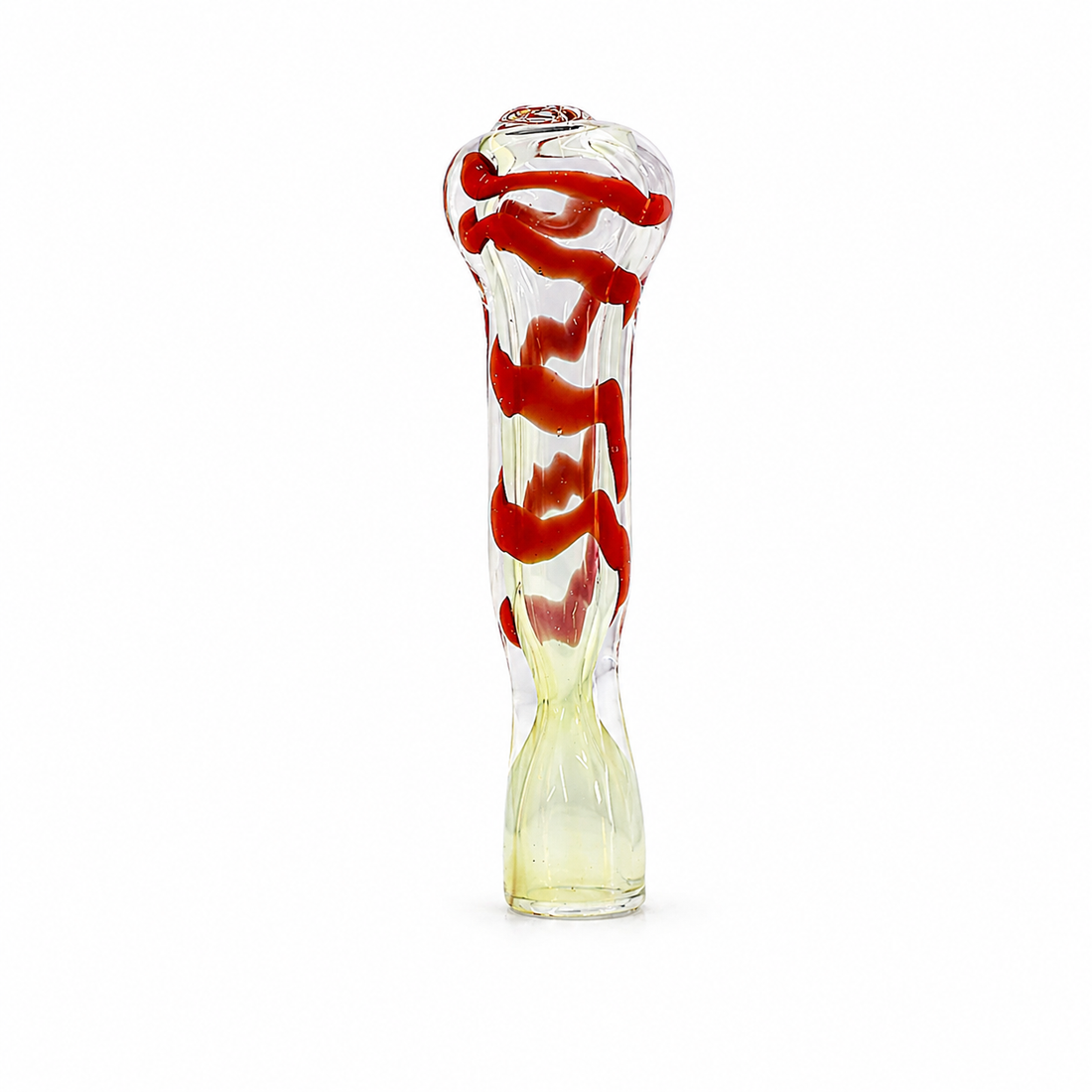 3.5" Teardrop Swirl Silver-Fumed Glass One Hitter