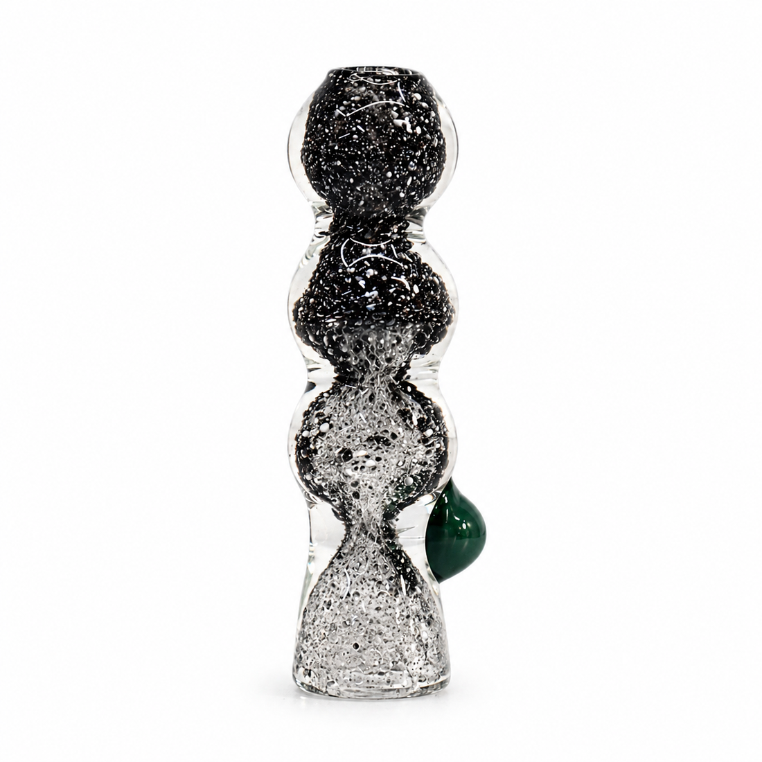 4" Triple Bubble Speckled Frit Glass One Hitter