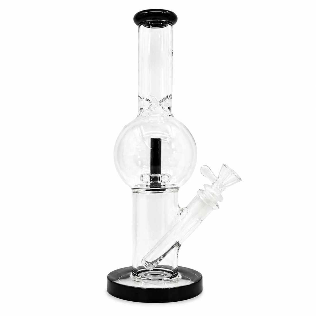 Bubble Chamber Glass Water Pipe with Color Accents – Multiple Colors