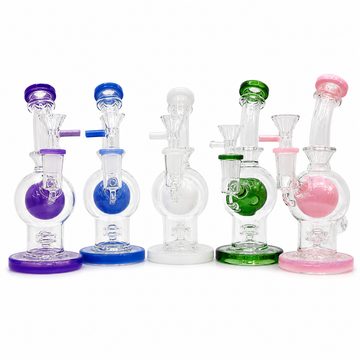 Color Accent Glass Water Pipe with Showerhead Perc – Multiple Colors
