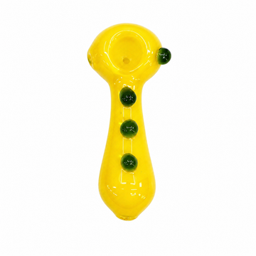 3.5" Solid Color Glass Spoon Pipes with Dot Grips