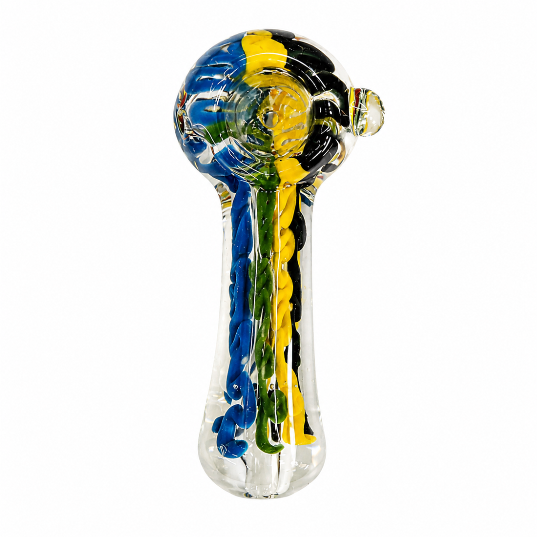 4.5" Braided Ribbon Core Glass Spoon Pipes