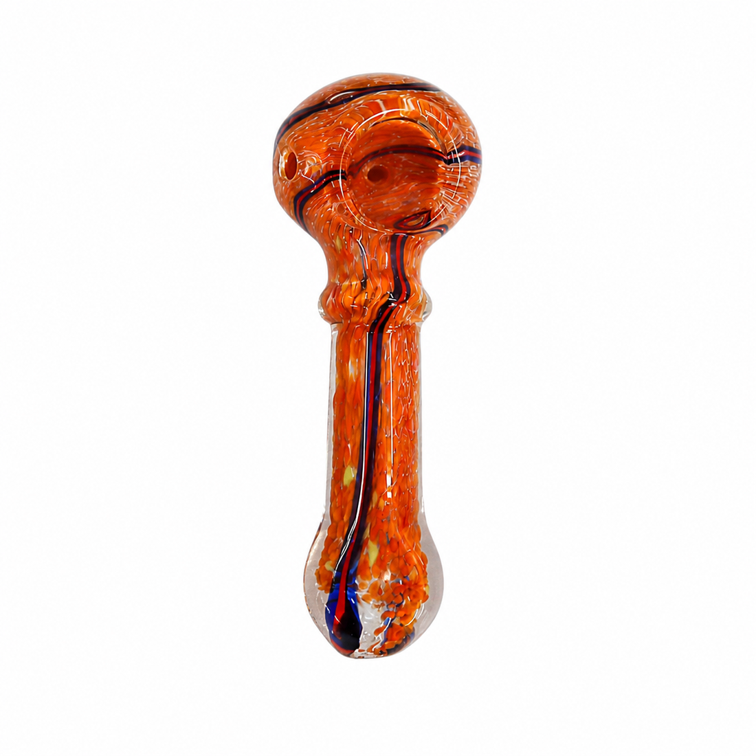 5" Color Line Frit Glass Spoon Pipe – Assorted Colors