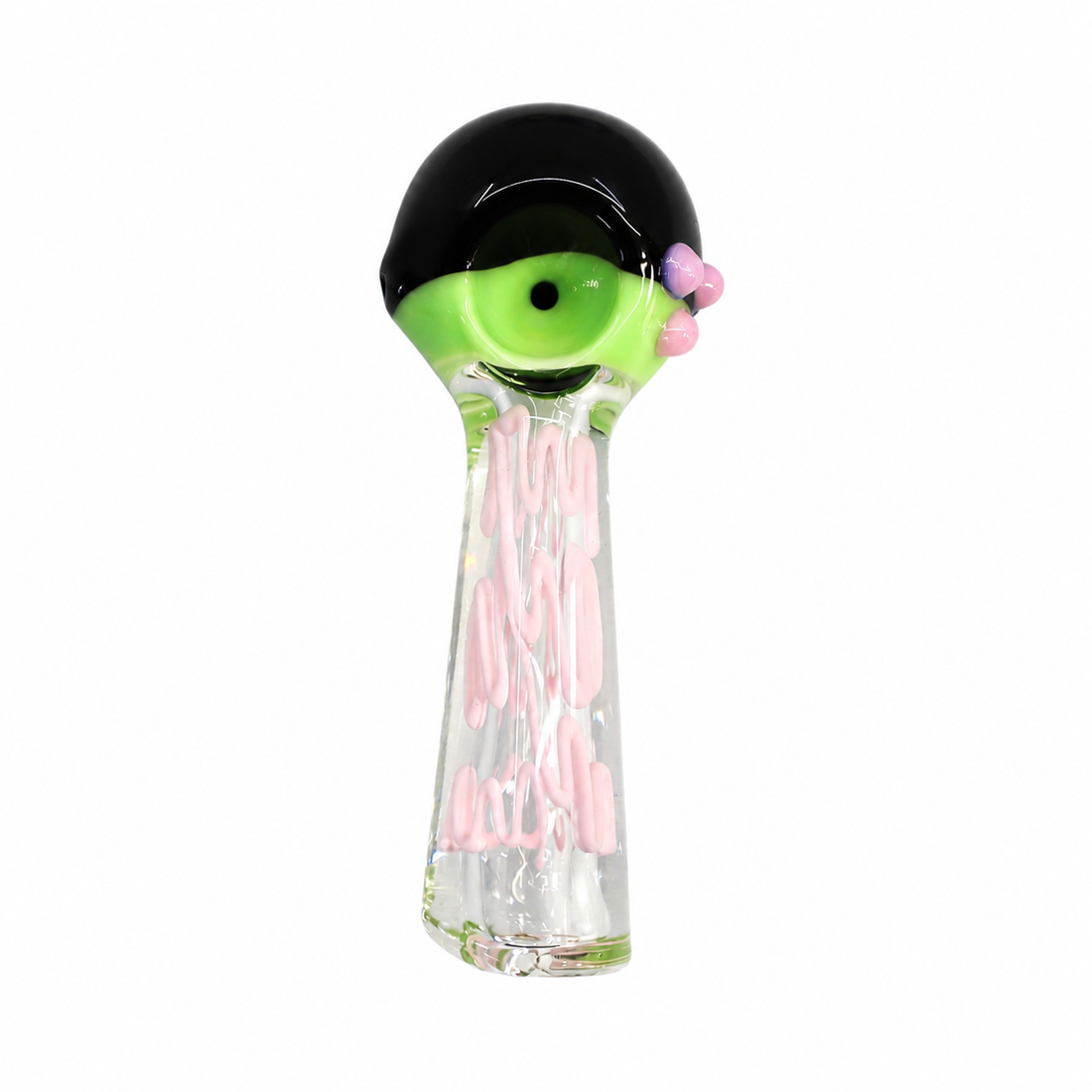 5" Two-Tone Drip Accent Glass Spoon Pipe with Triple Marble Accents – Assorted Colors