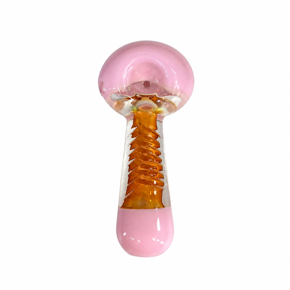 5" Two-Tone Glass Spoon Pipe with Spiral Core – Assorted Colors