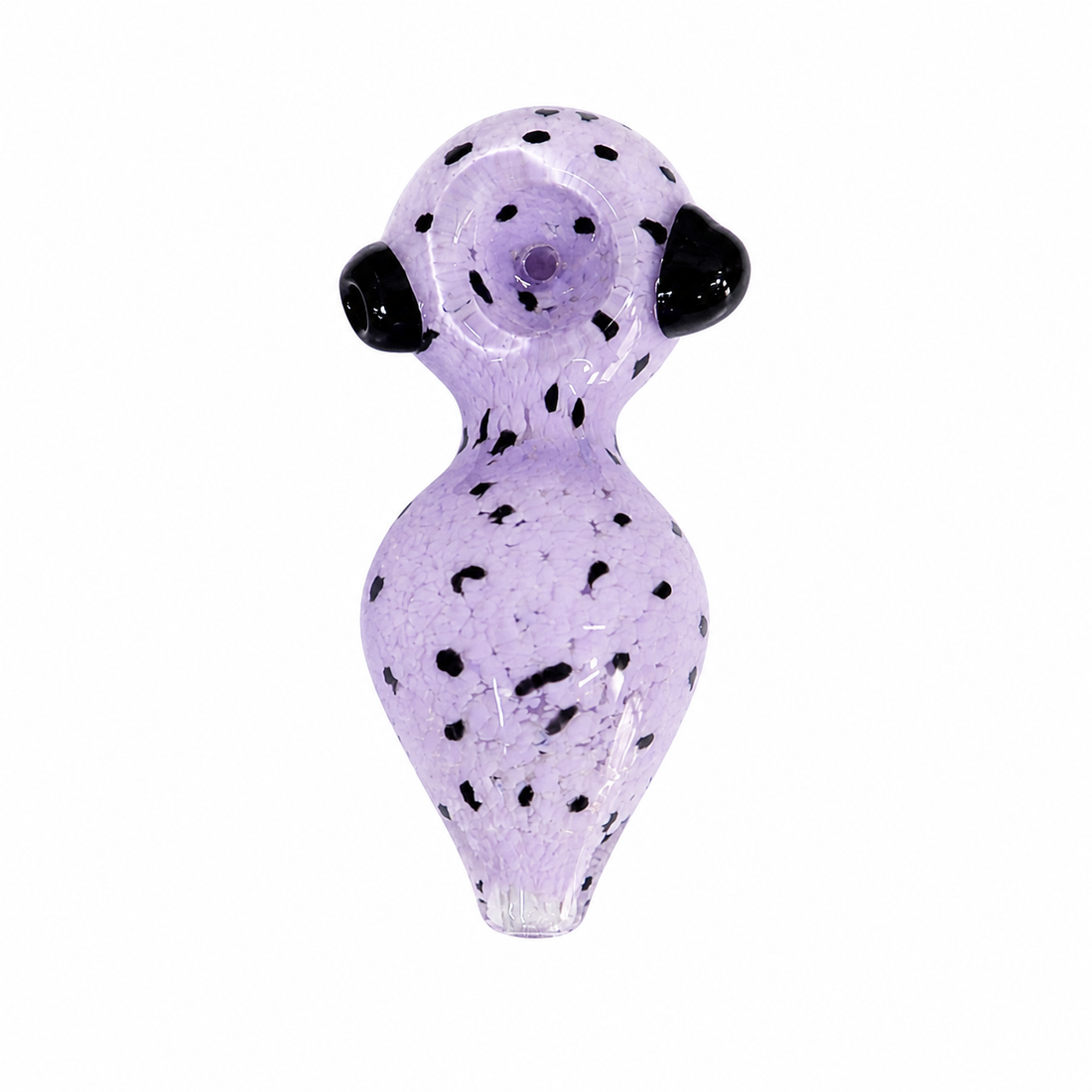 4.5" Pastel Spotted Bulbous Glass Spoon Pipe with Dual Side Marbles – Assorted Colors