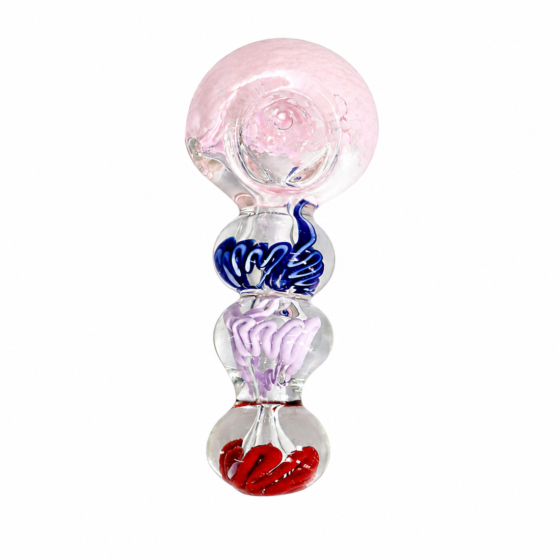 5" Triple Chamber Color Coil Glass Spoon Pipe – Assorted Colors