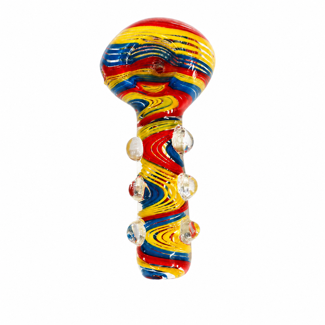 4.5" Rasta Swirl Marble Grip Glass Spoon Pipes