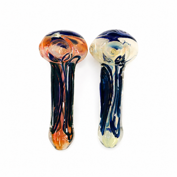 4.5" Color Swirl Fumed Glass Spoon Pipes