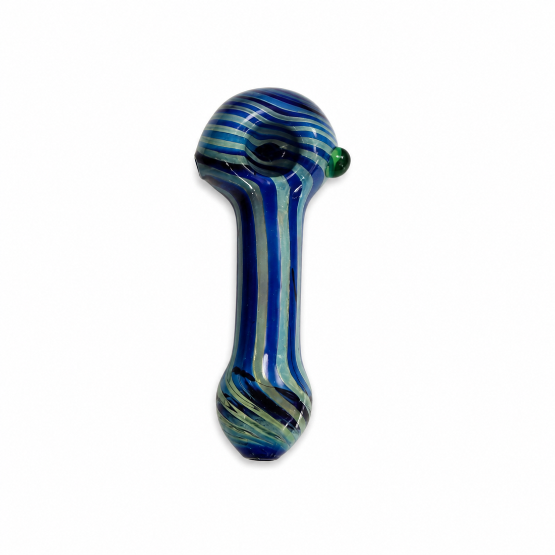 4.5" Striped Swirl Glass Spoon Pipes
