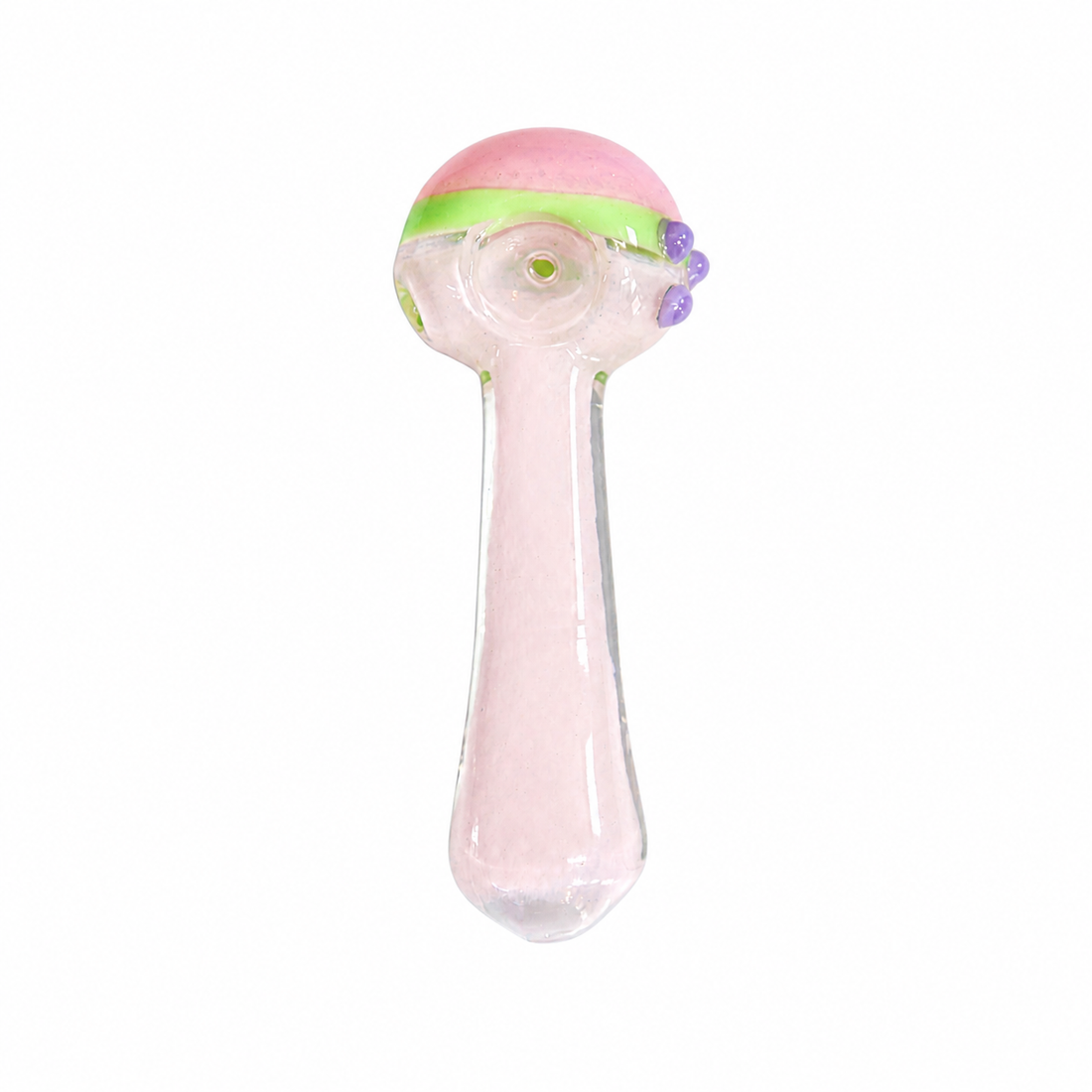4.5" Color-Capped Pastel Frit Glass Spoon Pipes