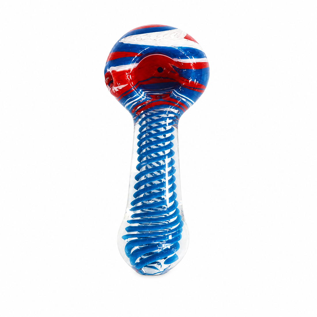 4.5" Swirl Crown & Spiral Lattice Glass Spoon Pipes