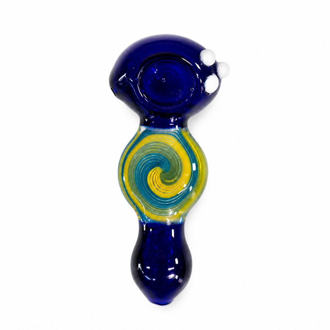 4.5" Pinwheel Swirl Medallion Glass Spoon Pipes