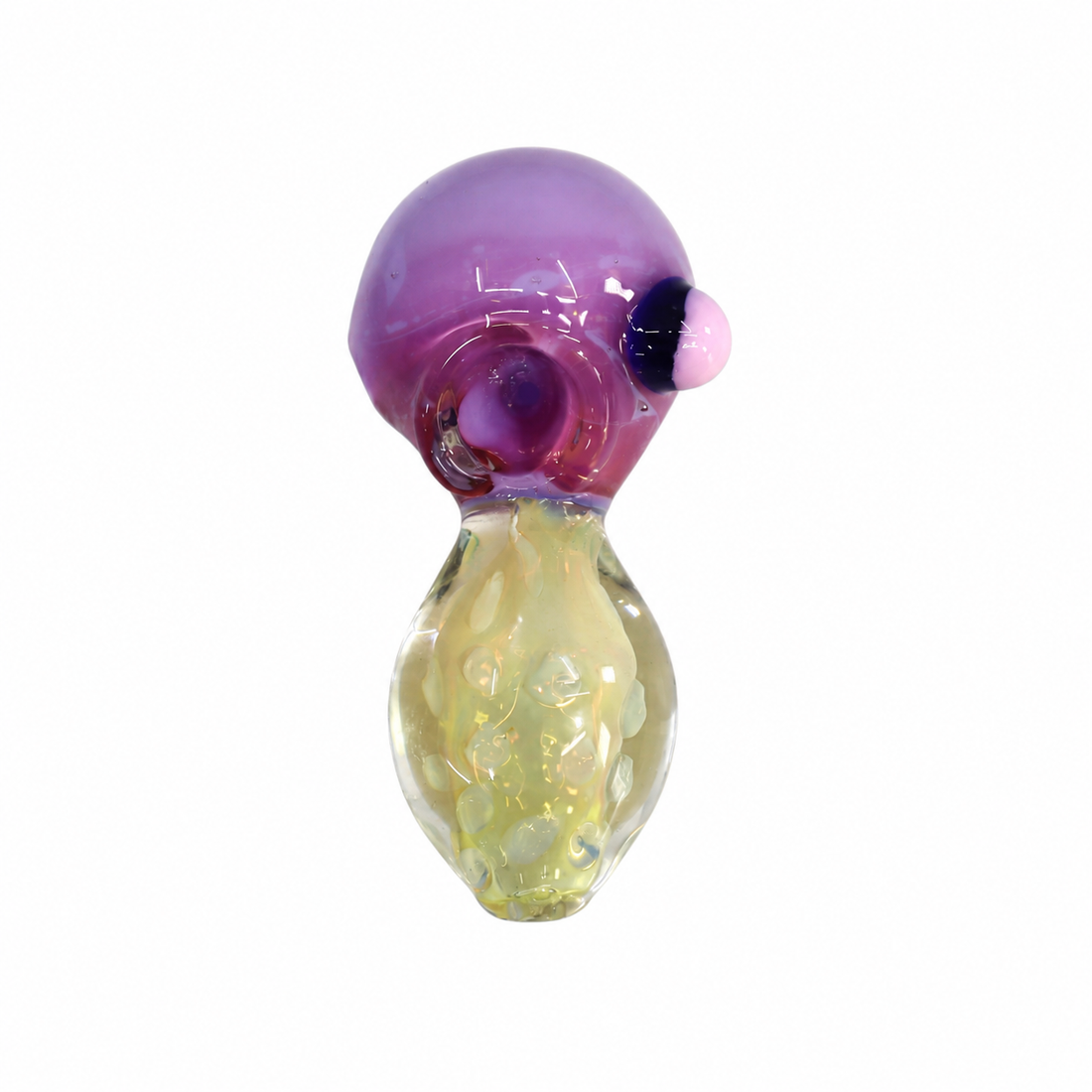 4.5" Color Crown Fumed Bulbous Glass Spoon Pipes