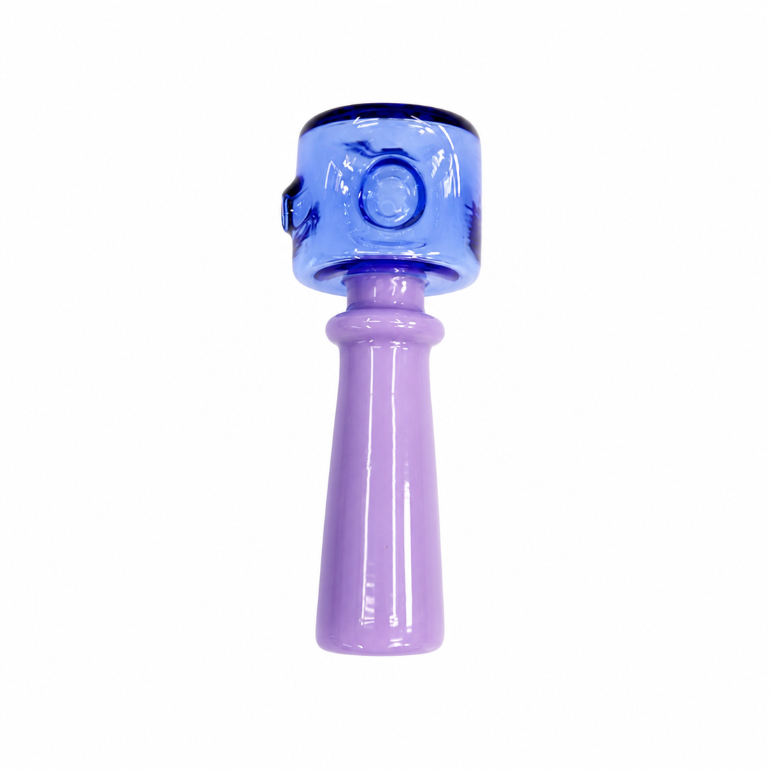 Five glass water pipes in different colors (black, green, blue, pink, and dark green) arranged in a row against a plain white background.

