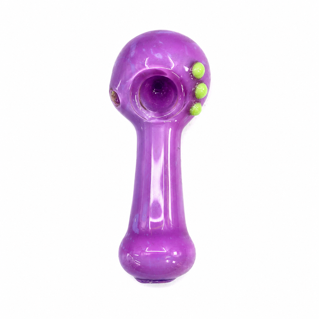 4.5" Pastel Milky Glass Spoon Pipe with Contrast Dew Dots