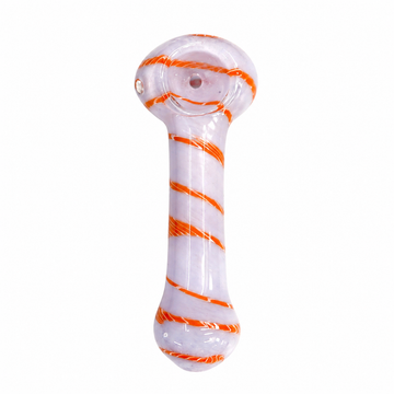 3" Solid Color Spiral Stripe Glass Hand Pipe