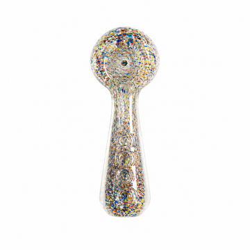 3" Confetti & Frit Glass Spoon Pipe with Textured Grip