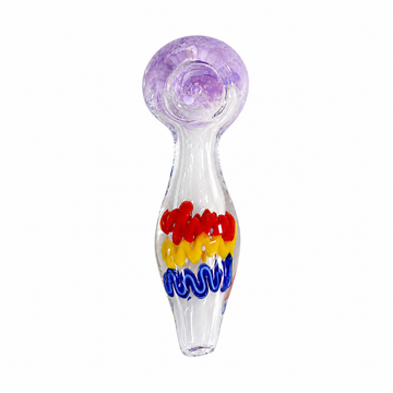 3" Colorful Wig-Wag Glass Hand Pipe