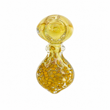 3" Fumed Frit Teardrop Glass Spoon Pipe with Ring Neck