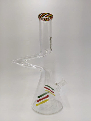 Zig Zag Beaker Shape Glass Water Pipe