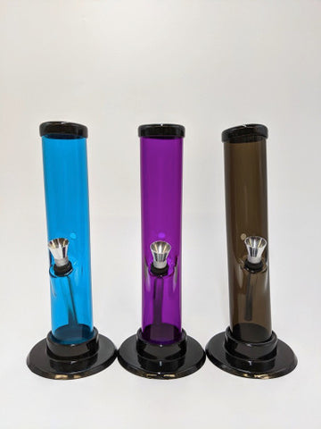 Straight Acrylic Bong with Single Slider Bowl | Wholesale