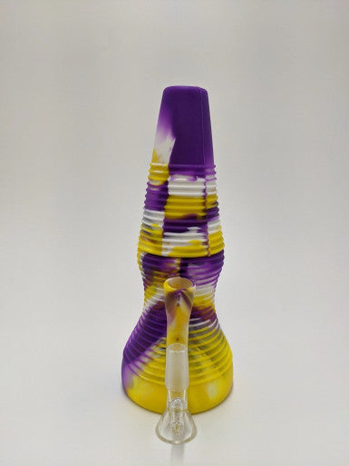 Multi Colors Silicone Dab Rig with Mini Glass Quartz Nail