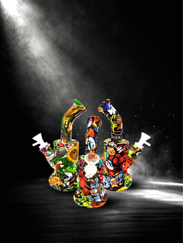 Unbreakable Fancy Printed Silicone Water Pipe