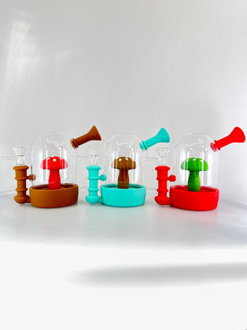 5.5” Mushroom Perc Glass Silicon Water pipes
