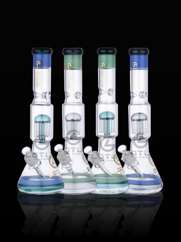 Lotus  Glass Water Pipes with 8 Arms Tree Percs  16"  14mm F