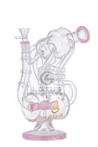 Lotus Glass big Recycle Water Pipe 12"  14mm F