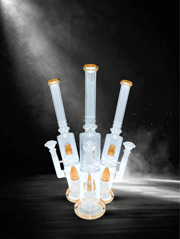 Lotus Glass 16 Inch Assorted Color Glass Bong with UFO Percolator