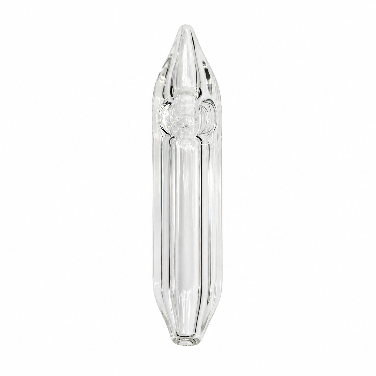 Lotus Glass 4.5” Ribbed Clear Steamroller Glass Pipes Wholesale Suppliers