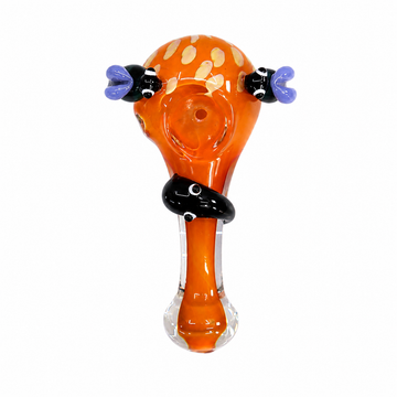 Lotus Glass 4.5” Spotted Orange Spoon with 3D Bees Wholesale Supplier