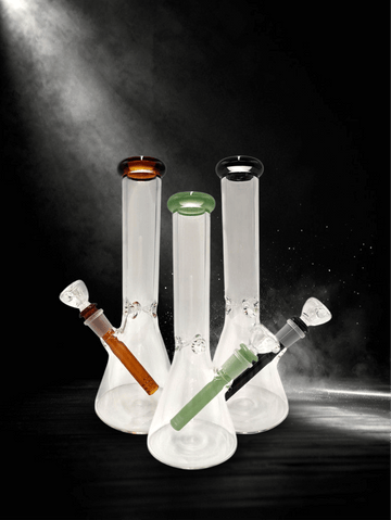 Lotus Glass Bong Water Pipe Dabrig Hookah Beaker Bong