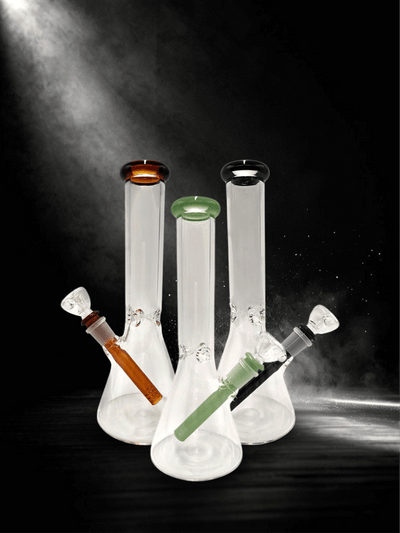Lotus Glass Bong Water Pipe Dabrig Hookah Beaker Bong