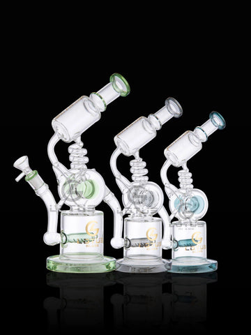 Lotus Glass recycle Water Pipe 12"  14mm F