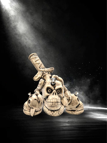 Sword Through Skull Ceramic Water Pipe