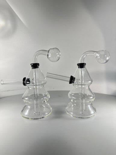 Triple Round Clear OB Water Pipe