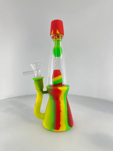 Lava Lamp Style Silicon Glass Water Pipe Bong